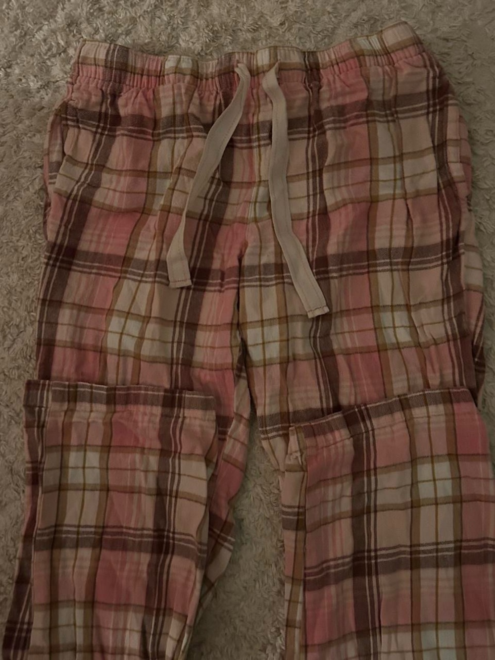 Old Navy Pink & Brown Plaid Cotton Pajama Pants
